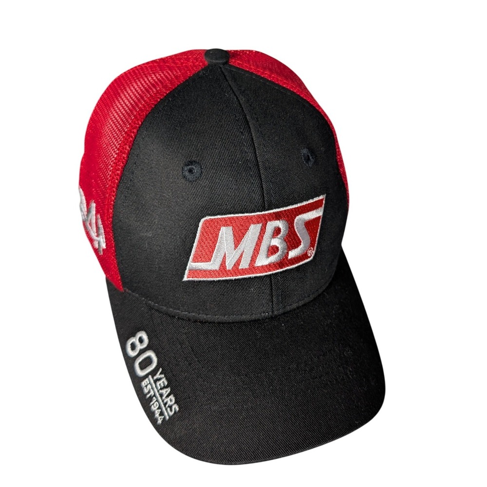 MBS 80 Years Est‎ 1944 Trucker Hat Black Red Mesh Snapback Cap